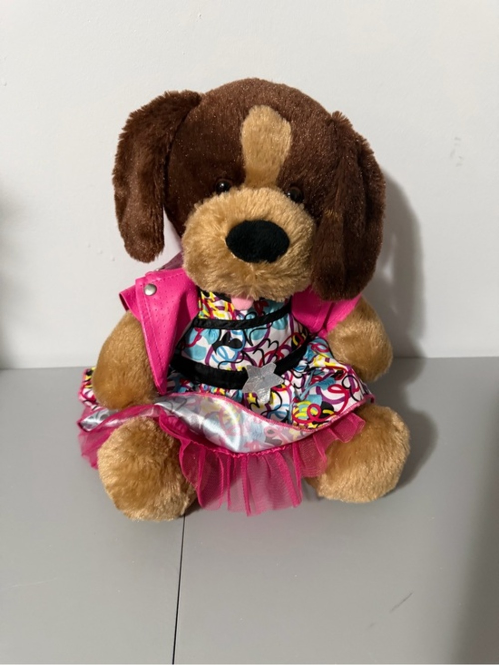 Build-A-Bear Velvet Hugs Puppy Dog Pink Rock Star Dress Outfit Retired 2014